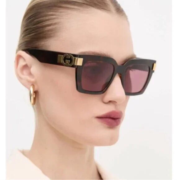 NEW GG1689S 002 GUCCI SUNGLASSES HAVANA WOMEN EYEWEAR GUCCI - Picture 1 of 16